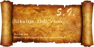 Sikolya Ilárion névjegykártya